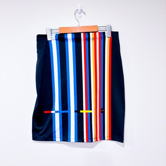 VOLT DESIGN Multicolor Reversible Striped Pencil Skirt | Large * - Picture 2 of 10